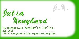 julia menyhard business card